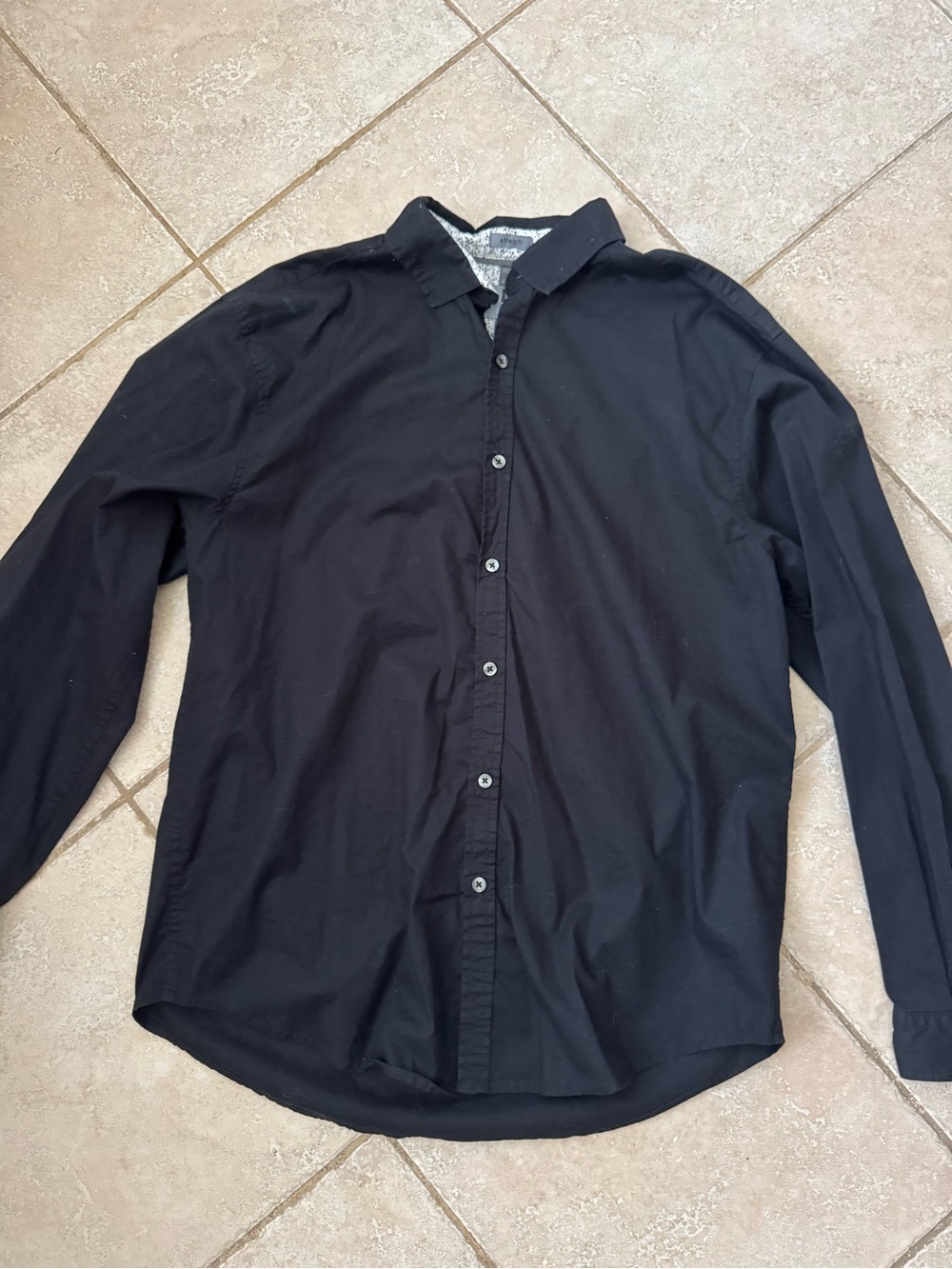 Men's Black Button-Up Shirt - Classic Long Sleeve